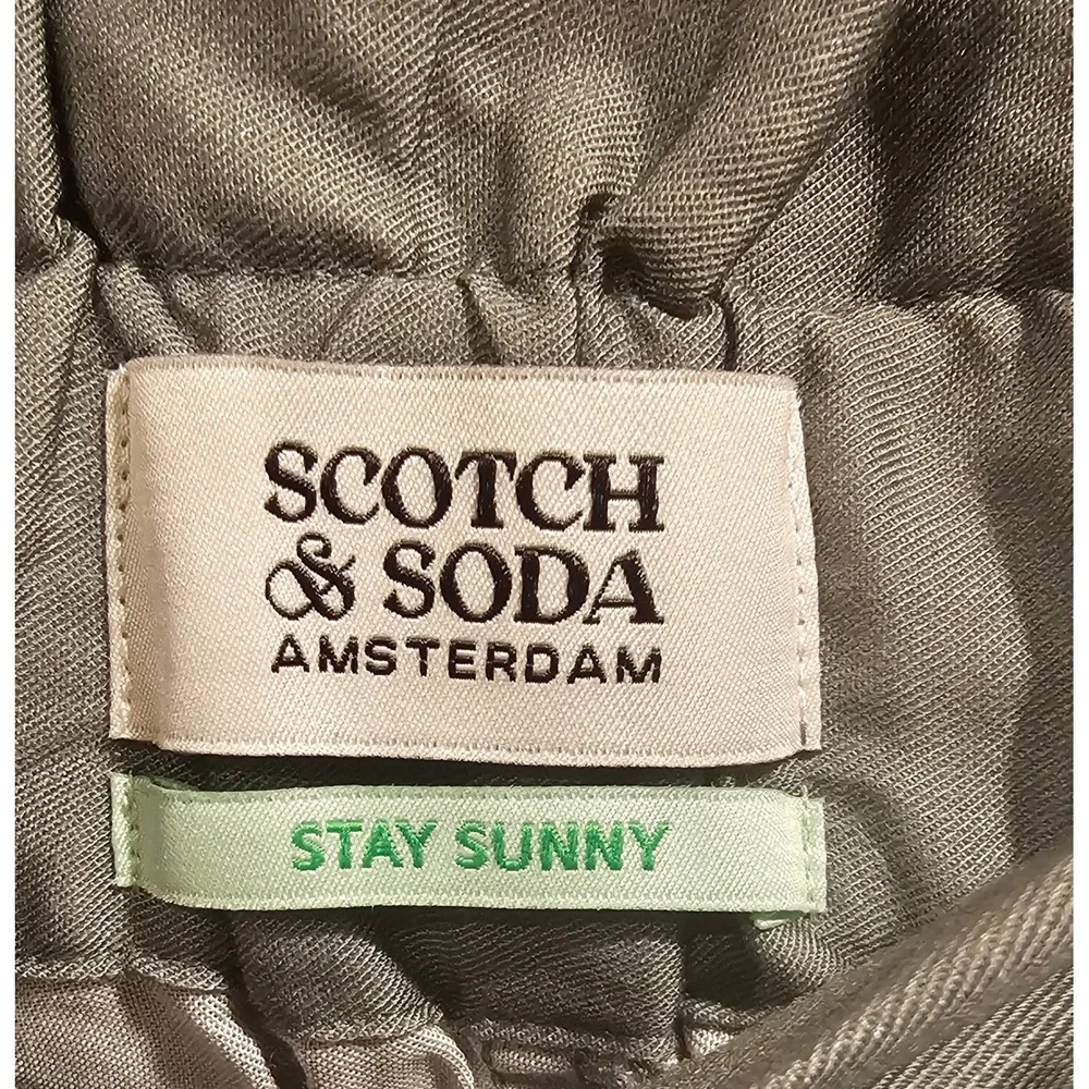 Scotch & Soda Stay Sunny Floral‎ Paperbag Waist Tencel Shorts Green Medium